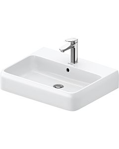 Duravit Collection One countertop washbasin 2382602027 60 x 47 cm, white high gloss HygieneGlaze, with tap hole, overflow, tap platform, ground