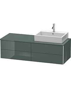 Duravit XSquare Waschtisch-Unterschrank XS4913R3838 140x40x54,8cm, 4 Schubkästen, rechts, Dolomiti Grey hochglanz