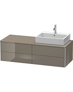 Duravit XSquare Waschtisch-Unterschrank XS4913R8989 140x40x54,8cm, 4 Schubkästen, rechts, Flannel Grey hochglanz