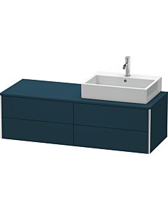 Duravit XSquare Waschtisch-Unterschrank XS4913R9898 140x40x54,8cm, 4 Schubkästen, rechts, Nachtblau seidenmatt