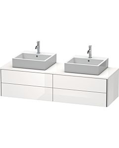 Duravit XSquare Meuble sous lavabo XS4917B2222 160x40x54,8cm, 4 tiroirs, double face, blanc très brillant