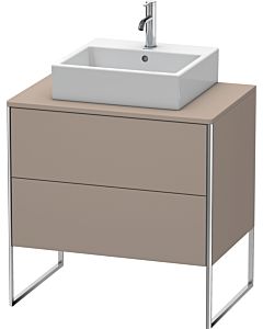 Duravit XSquare Meuble sous lavabo XS492004343 80x53,8x54,8cm, 2 tiroirs, mat en basalte