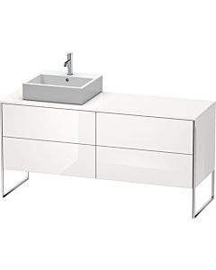Duravit XSquare Meuble sous lavabo XS4924L2222 160x53,8x54,8cm, 4 tiroirs, gauche, blanc très brillant