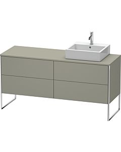 Duravit XSquare Waschtisch-Unterschrank XS4924R9292 160x53,8x54,8cm, 4 Auszüge, rechts, Steingrau seidenmatt