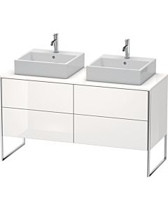 Duravit XSquare Meuble sous lavabo XS4926B2222 140x53,8x54,8cm, 4 tiroirs, des deux côtés, blanc très brillant