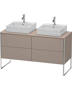 Duravit XSquare Meuble sous lavabo XS4926B4343 140x53,8x54,8cm, 4 tiroirs, des deux côtés, basalte mat
