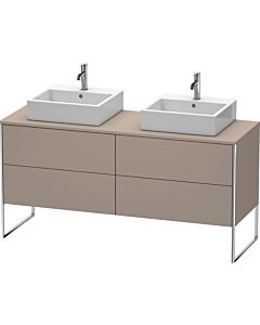 Duravit XSquare Meuble sous lavabo XS4927B4343 160x53,8x54,8cm, 4 tiroirs, des deux côtés, basalte mat