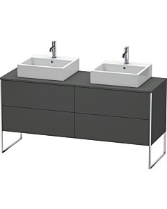 Duravit XSquare Meuble sous lavabo XS4927B4949 160x53,8x54,8cm, 4 tiroirs, des deux côtés, graphite mat