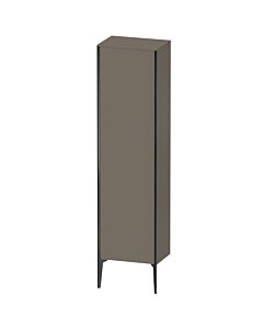 Duravit tall cabinet XV1336LB290 50x36x177cm, black matt, door on the left, flannel gray silk matt