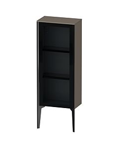 Duravit haut moyen XViu XV1360LB289 40x24x89cm, porte en verre, noir mat, porte à gauche, gris flanelle brillant
