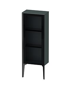 Duravit haut moyen XViu XV1360RB238 40x24x89cm, porte en verre, noir mat, porte à droite, gris dolomiti brillant