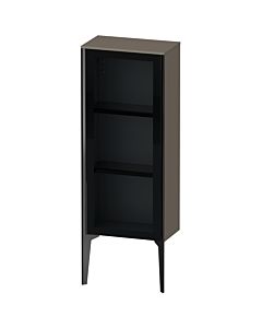Duravit haut moyen XViu XV1360RB289 40x24x89cm, porte vitrée, noir mat, porte à droite, gris flanelle brillant