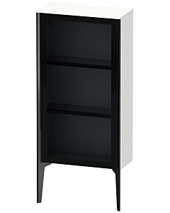 Duravit XViu Halbhochschrank XV1361LB218 50x24x89cm, Glastür, schwarz matt, Tür links, weiß matt