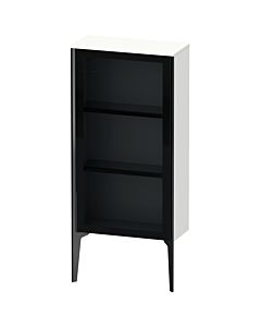 Duravit XViu Halbhochschrank XV1361RB218 50x24x89cm, Glastür, schwarz matt, Tür rechts, weiß matt