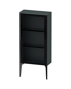 Duravit XViu Halbhochschrank XV1361RB238 50x24x89cm, Glastür, schwarz matt, Tür rechts, dolomiti grey hochglanz