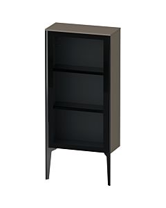 Duravit haut moyen XViu XV1361RB289 50x24x89cm, porte en verre, noir mat, porte à droite, gris flanelle brillant