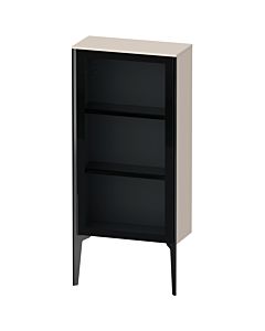 Duravit high cabinet XV1361RB291 50x24x89cm, glass door, black matt, door on the right, taupe matt
