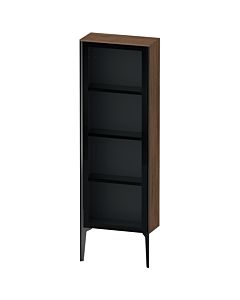 Duravit haut moyen XViu XV1366LB221 50x24x133cm, porte vitrée, noir mat, porte à gauche, noyer foncé