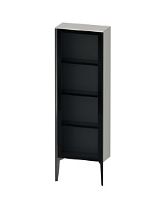 Duravit haut moyen XViu XV1366RB207 50x24x133cm, porte vitrée, noir mat, porte à droite, gris béton mat