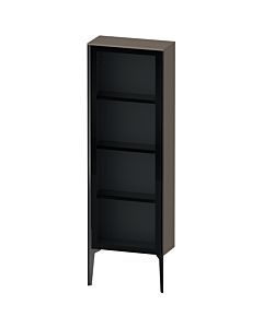 Duravit high cabinet XV1366RB289 50x24x133cm, glass door, black matt, door on the right, flannel gray high gloss