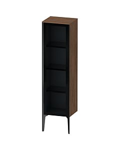 Duravit haut moyen XViu XV1367LB221 40x36x133cm, porte vitrée, noir mat, porte à gauche, noyer foncé