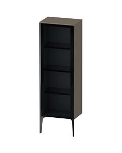 Duravit haut moyen XViu XV1368LB289 50x36x133cm, porte en verre, noir mat, porte à gauche, gris flanelle brillant