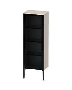 Duravit haut moyen XViu XV1368LB291 50x36x133cm, porte vitrée, noir mat, porte à gauche, taupe mat