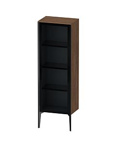 Duravit XViu Halbhochschrank XV1368RB221 50x36x133cm, Glastür, schwarz matt, Tür rechts, nussbaum dunkel