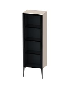 Duravit XViu Halbhochschrank XV1368RB291 50x36x133cm, Glastür, schwarz matt, Tür rechts, taupe matt