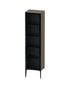 Duravit tall cabinet XV1376LB290 50x36x177cm, glass door, black matt, door on the left, flannel gray silk matt
