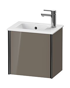 Duravit Meuble sous-vasque XViu XV4024LB289 41x29x40cm, suspendu, noir mat, charnière à gauche, gris flanelle brillant