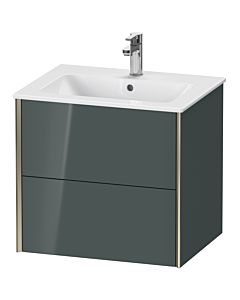 Duravit XViu Waschtisch-Unterschrank XV41250B138 61 x 56 x 48 cm, dolomiti grey hochglanz, 2 Schubkästen, wandhängend, champagner matt