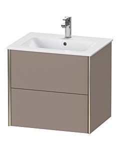 Duravit XViu vanity unit XV41250B143 61 x 56 x 48 cm, matt basalt, 2 drawers, wall-hung, matt champagne