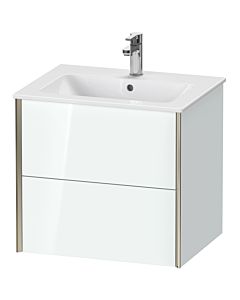 Duravit XViu vanity unit XV41250B185 61 x 56 x 48 cm, white high gloss, 2 drawers, wall-hung, matt champagne