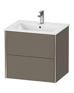Duravit XViu Waschtisch-Unterschrank XV41250B190 61 x 56 x 48 cm, flannel grey seidenmatt, 2 Schubkästen, wandhängend, champagner matt