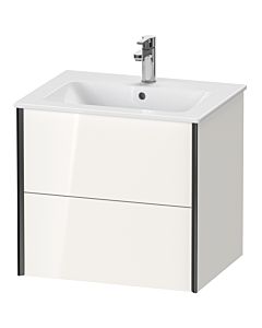 Duravit XViu vanity unit XV41250B222 61 x 56 x 48 cm, white high gloss, 2 drawers, wall-hung, black matt