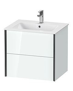 Duravit XViu vanity unit XV41250B285 61 x 56 x 48 cm, white high gloss, 2 drawers, wall-hung, black matt