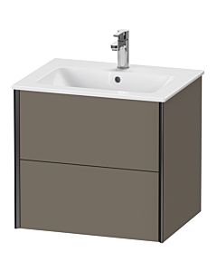Duravit XViu vanity unit XV41250B290 61 x 56 x 48 cm, flannel gray silk matt, 2 drawers, wall-hung, black matt