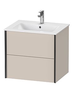 Duravit Meuble sous-vasque XViu XV41250B291 61 x 56 x 48 cm, taupe mat, 2 tiroirs, suspendu, noir mat