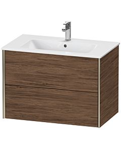 Duravit XViu Waschtisch-Unterschrank XV41260B121 81 x 56 x 48 cm, nussbaum dunkel, 2 Schubkästen, wandhängend, champagner matt
