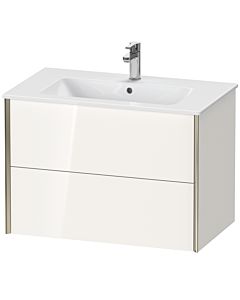 Duravit Meuble sous-vasque XViu XV41260B122 81 x 56 x 48 cm, blanc brillant, 2 tiroirs, suspendu, champagne mat
