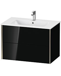 Duravit XViu vanity unit XV41260B140 81 x 56 x 48 cm, black high gloss, 2 drawers, wall-hung, matt champagne