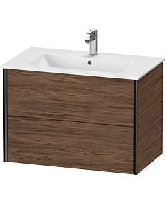 Duravit Meuble sous-vasque XViu XV41260B221 81 x 56 x 48 cm, noyer foncé, 2 tiroirs, suspendu, noir mat