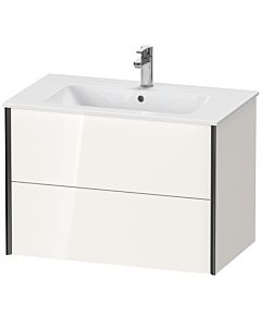 Duravit XViu vanity unit XV41260B222 81 x 56 x 48 cm, white high gloss, 2 drawers, wall-hung, black matt