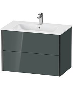 Duravit Meuble sous-vasque XViu XV41260B238 81 x 56 x 48 cm, gris dolomiti brillant, 2 tiroirs, suspendu, noir mat