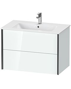 Duravit XViu vanity unit XV41260B285 81 x 56 x 48 cm, white high gloss, 2 drawers, wall-hung, black matt