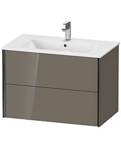 Duravit Meuble sous-vasque XViu XV41260B289 81 x 56 x 48 cm, gris flanelle brillant, 2 tiroirs, suspendu, noir mat