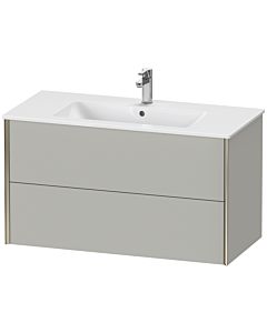 Duravit Meuble sous-vasque XViu XV41270B107 101 x 56 x 48 cm, gris béton mat, 2 tiroirs, suspendu, champagne mat
