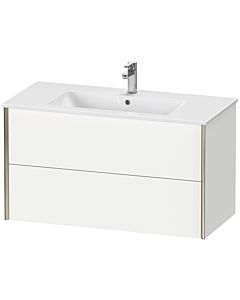Duravit XViu vanity unit XV41270B118 101 x 56 x 48 cm, matt white, 2 drawers, wall-hung, matt champagne