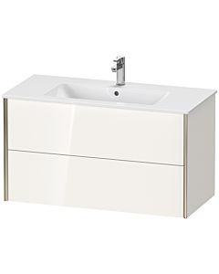 Duravit XViu Waschtisch-Unterschrank XV41270B122 101 x 56 x 48 cm, weiß hochglanz, 2 Schubkästen, wandhängend, champagner matt